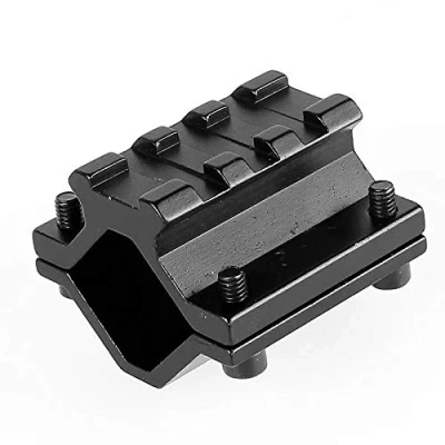 Immagine di ACEXIER Supporto a Canna per tessitore Picatinny Binario Singolo Regolabile Universale con Adattatore Strumento 3 scanalature (Adatto Gamma di canne: Diametro 21mm 34mm)