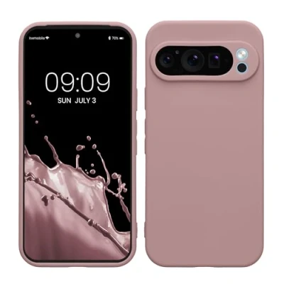 Immagine di kwmobile Custodia Compatibile con Google Pixel 9 Pro Cover Back Case per Smartphone in Silicone TPU Protezione Gommata lilla color carne