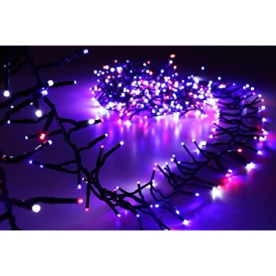 Immagine di Christmas Concepts® 500 6M/20FT Luci LED A grappolo Rosse/Blu Bianche con Controller 8 funzioni Interni/Esterni Risparmio energetico A++ di Natale