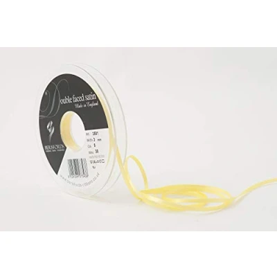 Immagine di Berisfords 3501 Nastro di Raso Double Face, Poliestere, Limone, 3 mm, 30 unità