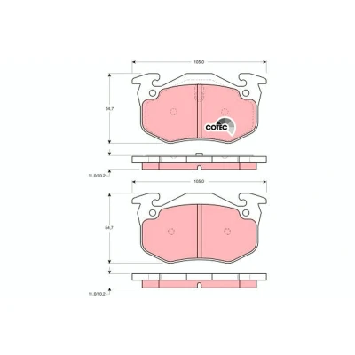 Immagine di TRW COTEC GDB905 Kit pastiglie freno Predisposto per contatto segnalazione usura RENAULT: CLIO 1, 19 II Chamade, MEGANE 1 Classic
