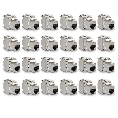 Immagine di kwmobile Connettore Cavo di Rete CAT6 A Set 24 Moduli Keystone Jack RJ45 prolunga Ethernet LAN Modulo accoppiatore Cat 6A 10 Gbit/s