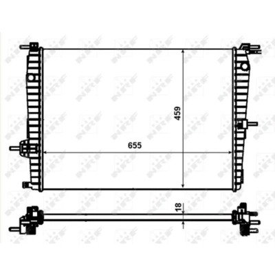 Immagine di NRF 53011 Radiatore motore Alluminio 650 468 16 Alette di raffreddamento saldate