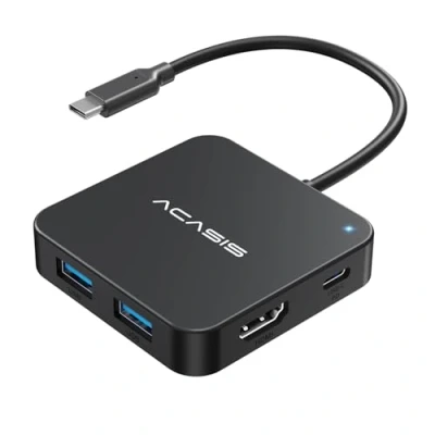 Immagine di Hub USB C Multi Port con HDMI 4K, Power Delivery 100 W 3 porte 3.0 1 porta Type Adattatore splitter per MacBook, Mac Mini, laptop e dispositivo (0.49ft)