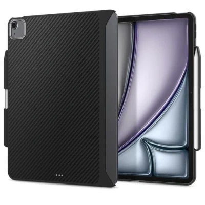 Immagine di Spigen Cover Enzo Aramid Compatibile con iPad Air 6a Generazione 11 Polici M2 (2024), 5a 10.9 (2022) e 4a (2020) Nero