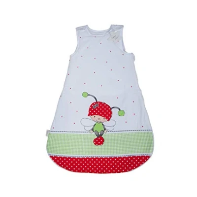 Immagine di Herding BABY BEST Sacco Nanna per Neonati, Coccinella, 70 cm, Cerniera laterale e bottoni automatici, Bianco