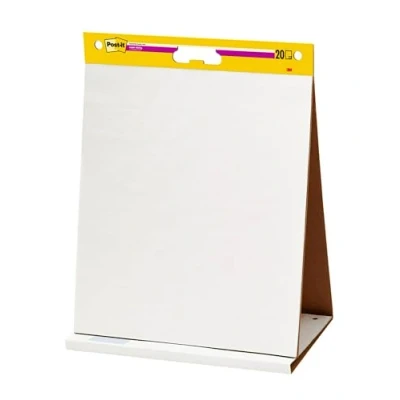 Immagine di Post it Super Sticky Meeting Charts, Confezione da 1 blocchetto, con 20 Fogli, 584 mm x 508 mm, Colore Bianco, per Fare Brainstorming Ovunque e Rendere Visibili tutte le Idee