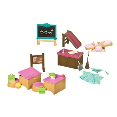 Immagine di Li&#039;l Woodzeez WZ6702Z PLA Variety Set da 20 Pezzi per Aula e Parco Giochi con mobili Accessori la Scuola, Giocattoli in Miniatura Gioco Bambini dai 3 Anni su,