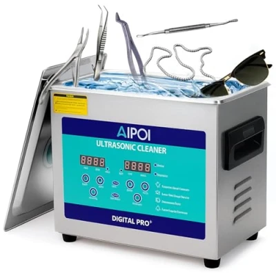 Immagine di AIPOI Pulitore ad Ultrasuoni 3.2L con Timer e Riscaldamento, per la pulizia di gioielli, occhiali, parti metalliche, strumenti dentali, scheda circuito, stampante ecc