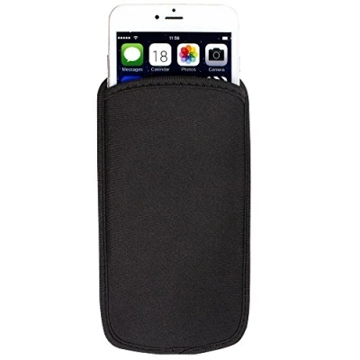 Immagine di Custodia universale in neoprene antiurto per iPhone 15 Pro 14 13 Pro, 12 SE Samsung Galaxy S23 S22 S21 Google Pixel 8 7a 6a 5 4a nero