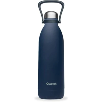 Immagine di QWETCH Bottiglia Isotermica Titan Granite Blu 1,5L 48h Freddo &amp; 16h Caldo Senza BPA, Impermeabile in acciaio inox con manico di trasporto