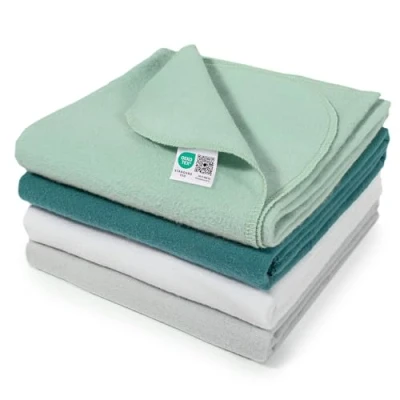 Immagine di Makian Mussole Neonato Molton 80x80 cm 4 Quadrotti Cotone in Morbida Flanella di 100% OekoTex Standard 100 Verde menta