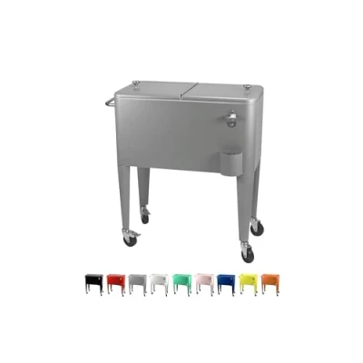 Immagine di Kailua Cooler Frigorifero per bevande scatola di raffreddamento Box Frigo Portatile Carrello Portabevande Mobile Bar refrigerator (Grigio)