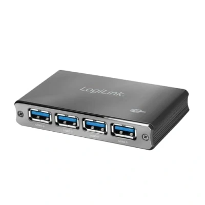 Immagine di LogiLink UA0282 Hub USB 3.0 Contenitore in alluminio, Con LED di stato Grigio Siderale