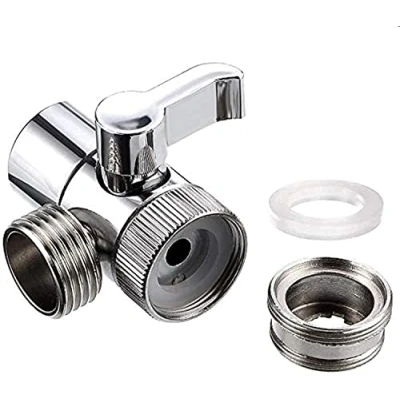Immagine di Splitter per rubinetto deviatore del lavandino della cucina bagno, adattatore componente di ricambio, connettore tubo, M22 x M24 cromato lucido
