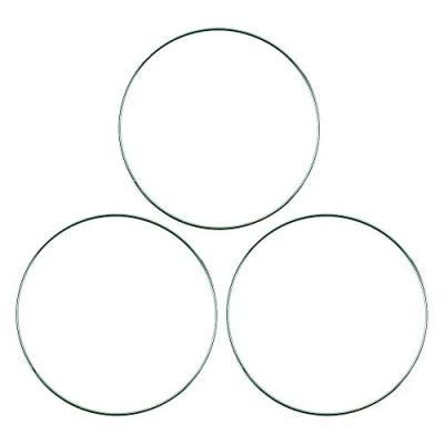 Immagine di Ideen mit Herz anelli in metallo per fai da te, 3 pezzi, spessore mm, diametro 20 cm, filo di ferro, ideali acchiappasogni, macramè, fiori secchi, decorazione parete (verde)