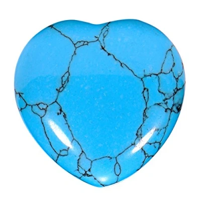 Immagine di Morella Portafortuna a forma di cuore gemma pietre preziose Turchese 3 cm in un sacchetto velluto