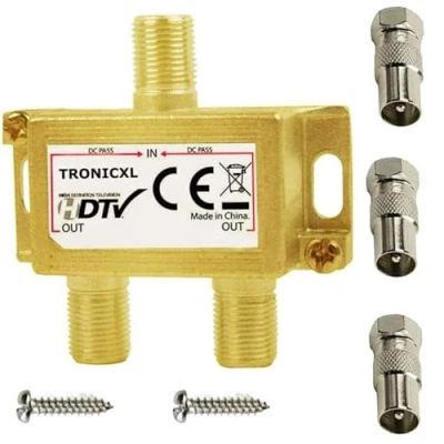 Immagine di TronicXL Splitter a 2 uscite per TV DVBC Unitymedia, Unicable