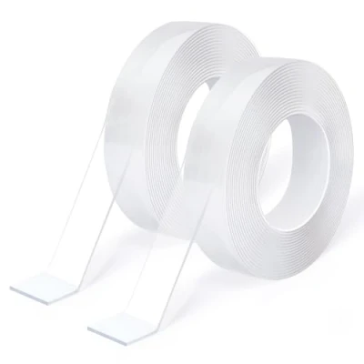 Immagine di Art3d nastro biadesivo nano extra forte trasparente, 2 rotoli di multiuso per tappeti, cornice foto, cucina, montaggio a parete la casa