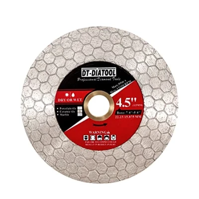 Immagine di DT DIATOOL Disco da taglio 115mm per piastrelle a lama diamantata smerigliatura artificiale in marmo ceramico gres porcellanato
