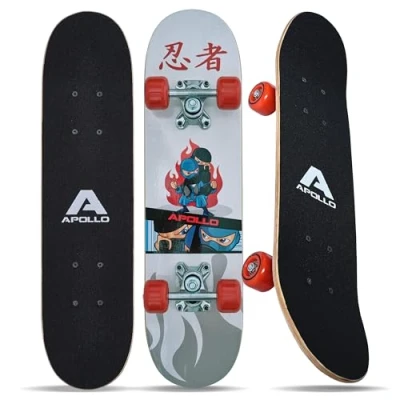 Immagine di Apollo Skateboard per Bambini cruiser con cuscinetti a sfera ABEC 3 bambino e bambina dal design originale Skate partire da anni