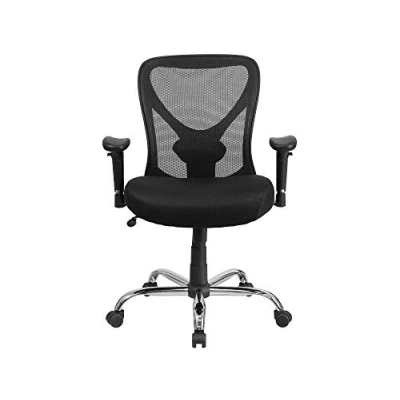 Immagine di Flash Furniture Big &amp; Tall Sedia da Ufficio Girevole in Rete, Altezza Regolabile, con Ruote