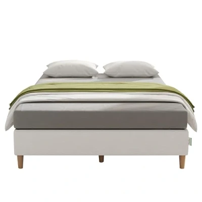 Immagine di Novilla Telaio del Letto Una Piazza e Mezza 35 cm Strutture a Piattaforma in Metallo, Base per Materasso Con Gambe di Sostegno Legno, Copertina Stoffa, 120x200 cm, Grigio