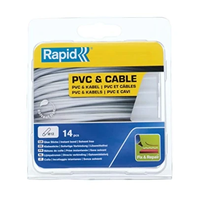 Immagine di Rapid 40107358 Colla in stick da 12 mm per PVC &amp;Cavi, Trasparente