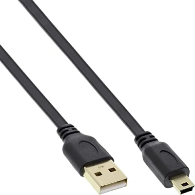 Immagine di InLine 21464 Cavo USB 2.0, Piatto, Type a Maschio Mini B Maschio, 5Pol, 3 m, Nero