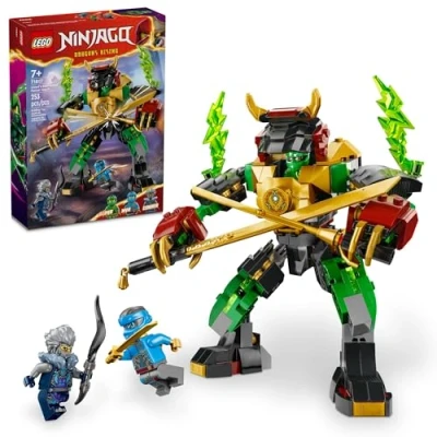Immagine di LEGO NINJAGO Lloyd&#039;s Elemental Power Mech Giocattolo da battaglia personalizzabile con 3 action figure Ninja, set gioco avventura per ragazzi e ragazze, idea regalo Ninja bambini dai 7 anni in