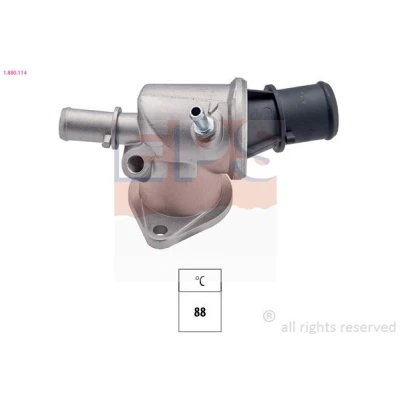 Immagine di EPS 1.880.114 Termostato motore 88C Made in Italy OE Equivalent con guarnizione, collegamento filettato per sensore temperatura