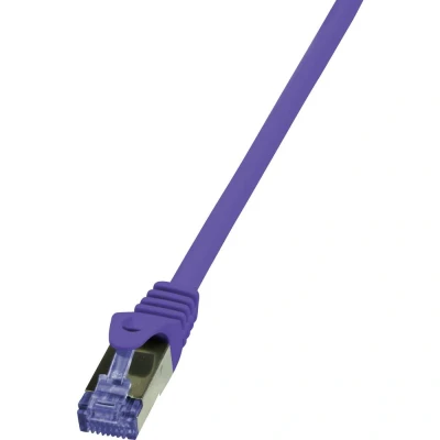 Immagine di LogiLink CQ307VS RJ45 cavo di rete, patch CAT 6A S/FTP 5.00 m Violetto Ritardante fiamma, Privo alogeni, con protezione 1 pz.