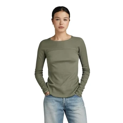 Immagine di G STAR RAW Swedish Army Slim Top Donna, Verde scuro (dk shamrock D24536 D527 7159), XXS