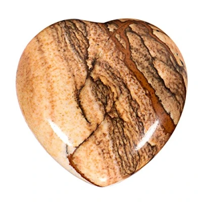 Immagine di Morella Portafortuna a forma di cuore gemma pietre preziose Diaspro immagine 3 cm in un sacchetto velluto