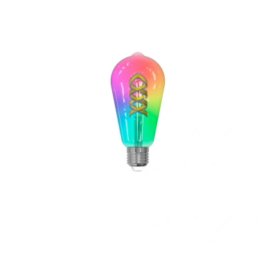 Immagine di LUUMR Smart LED, E27, ST64, 4W, RGB, Tuya, WLAN, trasparente, CCT