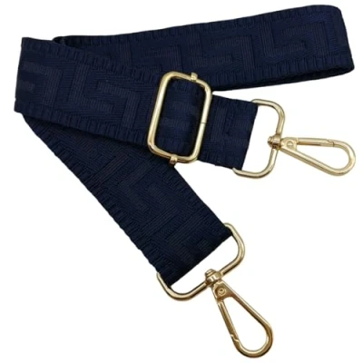 Immagine di Tracolla Regolabile Colorata per Borse Donna Blu Navy, 80 130cm Cinghia della Borsa con Gold Moschettone, Durevole Crossbody Borsa, Chitarra, Moderne Accessori, 3.8cm, 1309