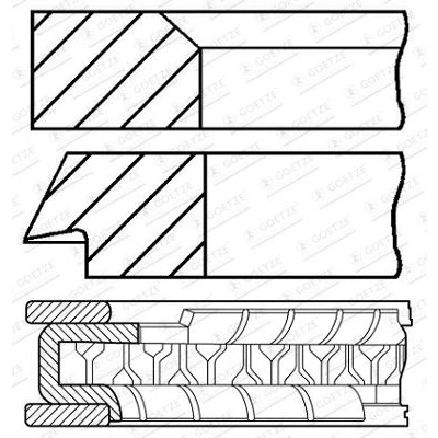 Immagine di GOETZE ENGINE 08 424200 10 Kit Fasce Elastiche 76,5 HYUNDAI: ACCENT 3
