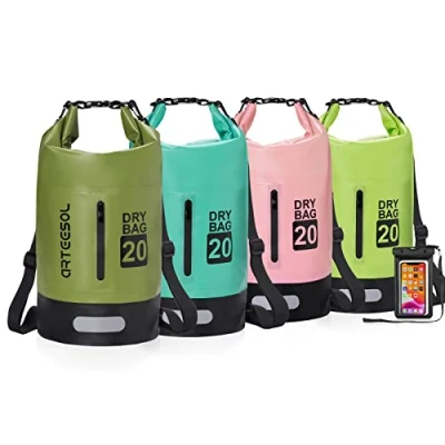 Immagine di Blackace arteesol Dry Bag Sacca impermeabile con spallacci lunghi regolabili per kayaking, gite in canoa, pesca, rafting, nuoto, snowboard, 5 l, 10 20 30 verde militare, (30L) EU