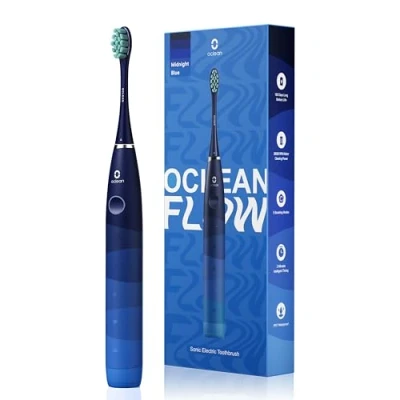 Immagine di Oclean Flow Spazzolino Elettrico Sonico, da Denti Ricaricabile, 180 Giorni di Durata della Batteria, 5 Modalità, Impermeabile IPX7, Testina Dupont, 2 Minuti Timer(blu)