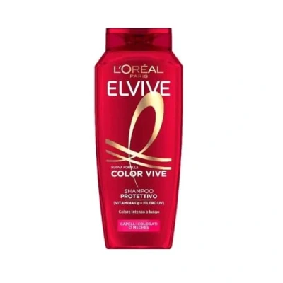 Immagine di L&#039;Oréal Paris Elvive Shampoo Sublimante, per Tutti i Capelli Colorati o Con Meches, Colore Protetto 40 Lavaggi e Luminosità Estrema, Pura Vitamina C Filtro UV, Color Vive, 700 ml