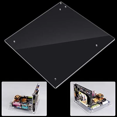 Immagine di Banco di Prova per PC Open Frame, Overlock Trasparente Scheda Madre ITX Case Telaio Air Fai da Te, 198x194mm Acrilico, Kit Facile Assemblare