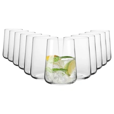 Immagine di Krosno Set di 12 Bicchieri da acqua, bevande e succhi 490 ml Collezione Infinity Vetro senza piombo in vetro, geometrici, riutilizzabili Ideali per uso quotidiano feste