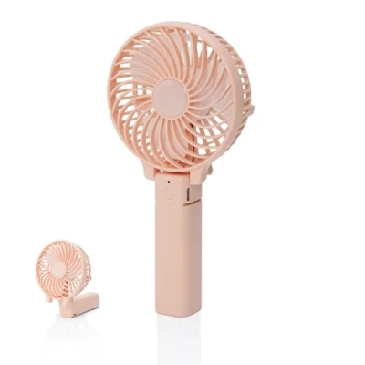 Immagine di Jsdoin ventilatore portatile, portatile ricaricabile tramite USB con mini da tavolo pieghevole a 3 velocità Ventole silenziose per raffreddamento interni (Rosa)
