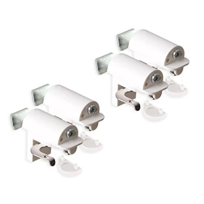 Immagine di KLEMMFLEX morsetto per tende, supporto veneziane senza foratura, morsetto, 4 pezzi, bianco, stabile con staffa in metallo, regolabile da a 25 mm, finestre e porte del balcone