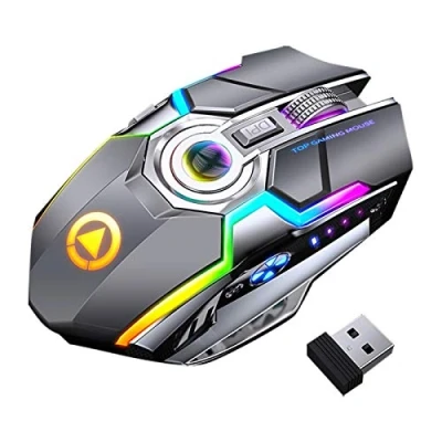 Immagine di A5 Ergonomico Wireless Mouse 7 Pulsanti RGB Retroilluminazione 1600DPI Gaming per PC Laptop