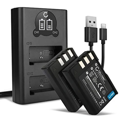 Immagine di CELLONIC® 2X Batteria EN EL9 Compatibile con Nikon D3000 D40 D40x D5000 D60, 1000mAh + Caricabatterie Doppio MH 23 ENEL9 EL9a EL9e Ricambio, pila