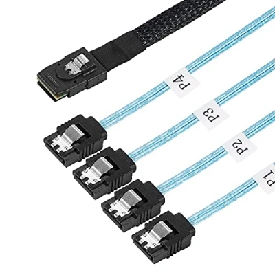 Immagine di Twozoh Interne Mini SAS a SATA Cavo, 36pin SFF 8087 maschio 4X 7Pin femmina Forward Breakout Cable 0,5M