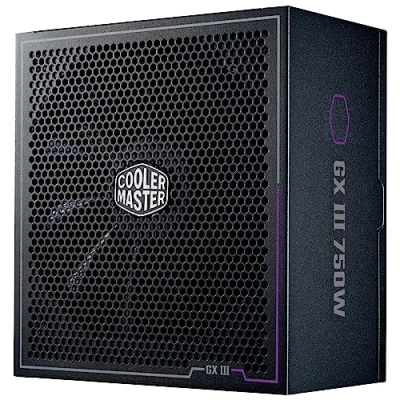 Immagine di Cooler Master GX III Gold 750 PSU W, 80 PLUS Gold, supporto ATX 3.0, +90% di efficienza, soglia alta temperatura, ventola HDB 135mm, modalità Zero RPM, completamente modulare 10 anni garanzia