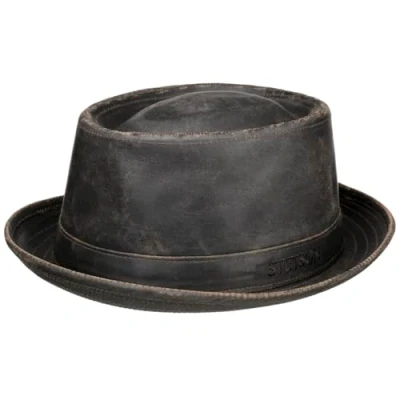 Immagine di Stetson Cappello Pork Pie Odenton da Donna/Uomo Porkpie in Cotone Fedora Impermeabile e con Protezione dal Sole Estate/Inverno Marrone L (58 59 cm)