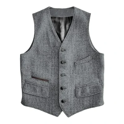Immagine di Solovedress gilet in lana formale Regular Fit tuta per matrimonio Groomsmen, argento, L